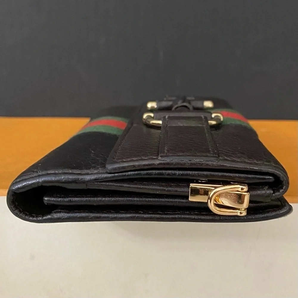 GUCCI GG Leather Horsebit Wallet to Crossbody Shoulder Bag 💼 Dark Brown - Picture 12 of 14
